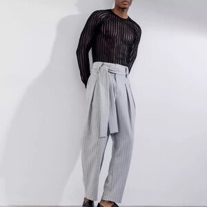ORTTU stripped pants new E103-556